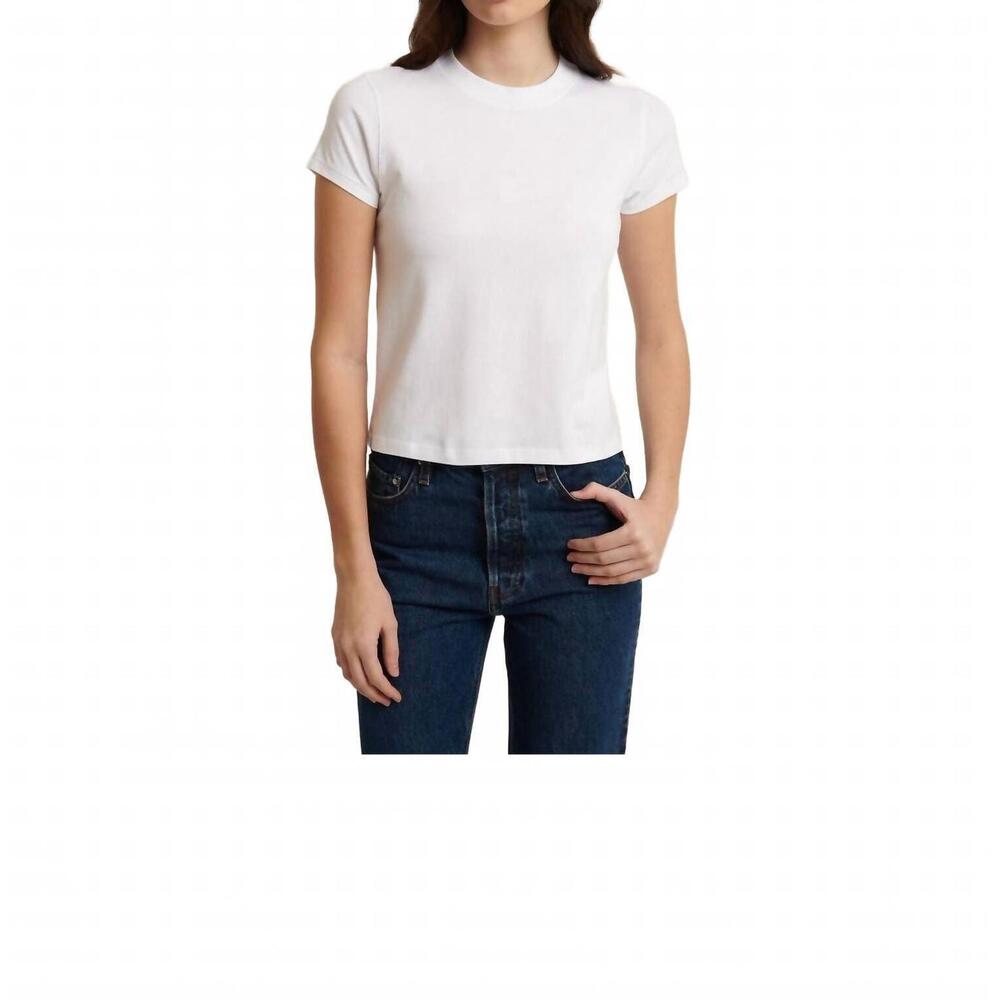 NEW PATRICK ASSARAF pima stretch short sleeve baby tee in white